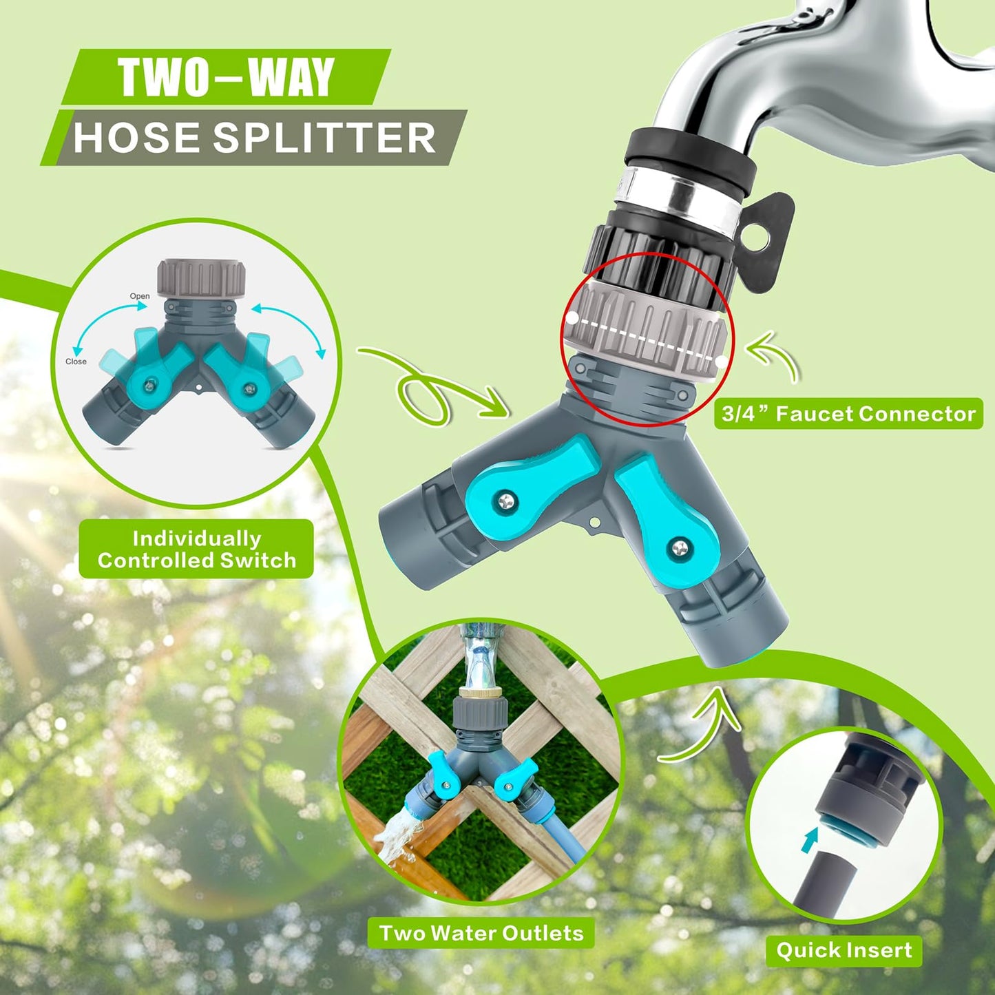 Drip Irrigation System 99FT, Complete Automatic Drip Irrigation Kit with Quick Connector, Garden Watering System for Potted Plants with 12mm 6mm Irrigation Tubing Adjustable Emitters for Garden
