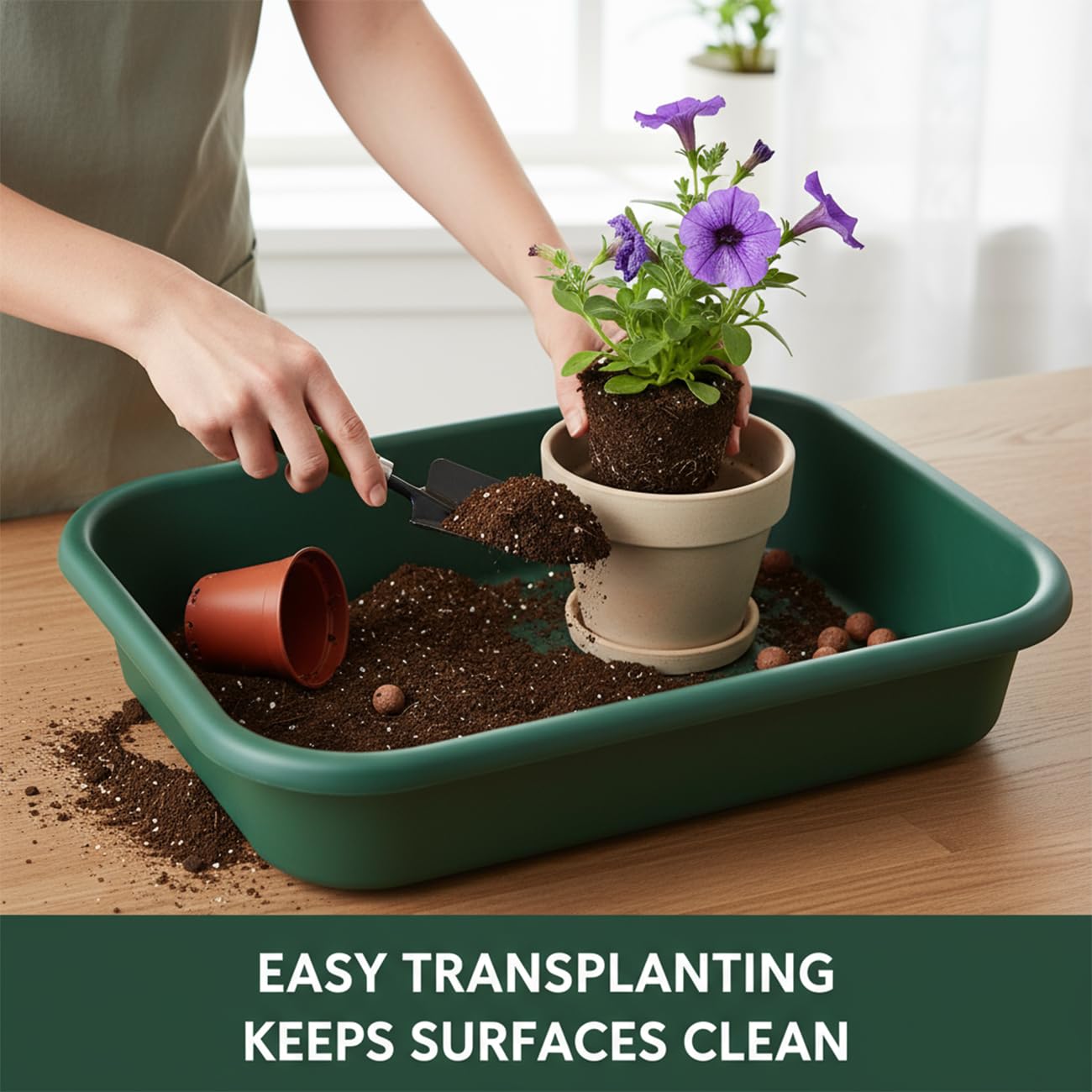 RooTrimmer 2Pcs of Potting Trays and 50 Pack 3inch Small nursey pots Set for Seedling, transplanting