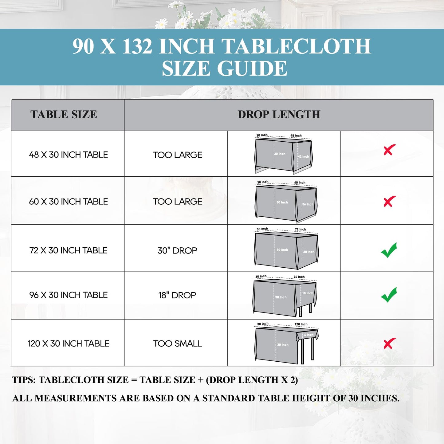 VidaFete 1 Pack Tablecloth 90 * 132inch Rectangle Table Cloth Polyester, Stain Wrinkle Resistant Polyester Dining Table Cover for Kitchen Dinning Party Wedding Tabletop Buffet Decoration(Black)
