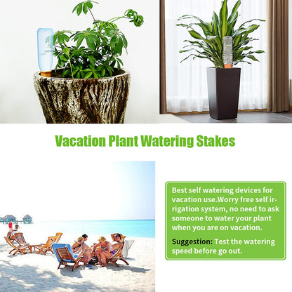 Terracotta Watering Spikes, Set of 8 Pack Plant Watering Devices, Self Terra Cotta Watering Spikes Stakes for Indoor and Outdoor, Automatic Plant Waterer System for Vacation Potted Plants
