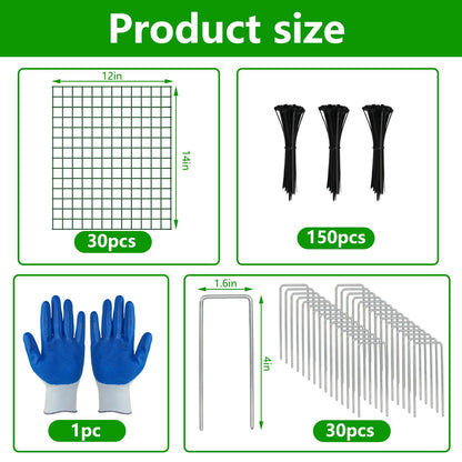 10 Pack Plant Protectors from Animals, 12''x14'' Metal Plant Cages for Outdoor Plants, Garden Plant Protector with Stakes & Zip Ties, Keep Rabbits Squirrels Out, Plant Cage for Flowers Vegetables