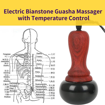 WeiiTech Hot Stones for Massage, Electric Body Massager with Temperature Control, Natural Bian Stone Gua Sha Scraping Massager for Home SPA Relaxation Treatment Pain Relief