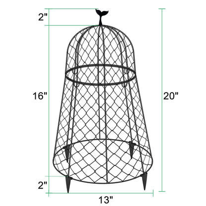 TAOMENNI 6 Packs Garden Cloches for Plants, Plant Protectors from Animals, Chicken Wire Cloche, Plant Cloche and Cage, Protection for Your Plants and Seedlings, 13" D x 20" H - Black