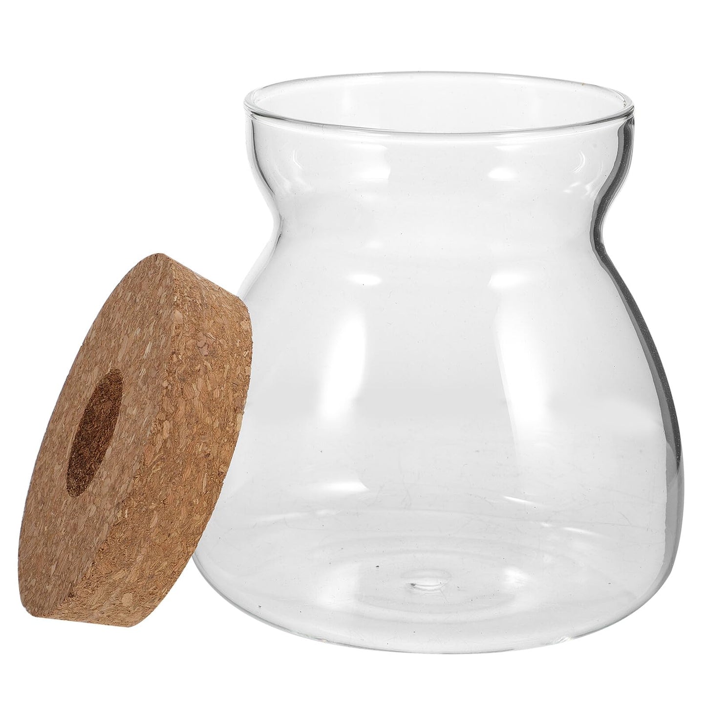 IDEANATEGRATE Glass Plant Jar Hole Lid Micro Landscape Terrarium Container Hydroponic Vases for Desktop Gardening Glass Ecosystem Container (Size)