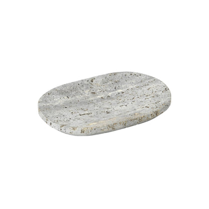 Creative Co-Op Travertine Soap Dish, Grey