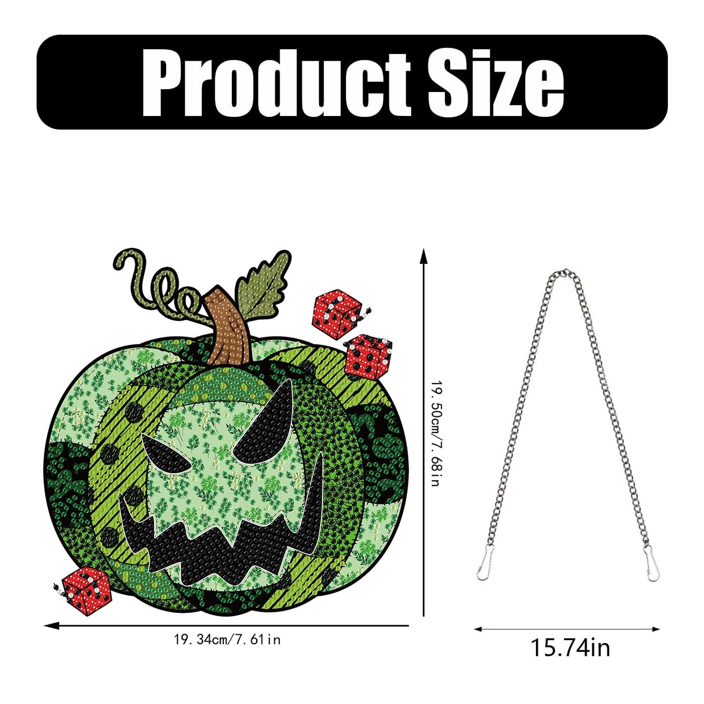 DIY Diamond Art Hanging Kit for Adult,Acrylic Diamond Art Painting Window Pendants Home Garden Wall Hanging Kits Halloween Hanging Festival Gfit