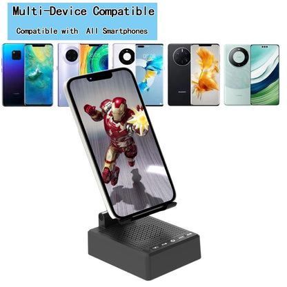 Birthday Gifts for Mother Father ,Cell Phone Stand with Wireless Bluetooth Speaker and Antislip Base HD Surround Sound for Home and Outdoors with Bluetooth Speaker for Desk Compatible with iPhone
