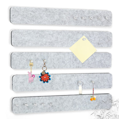 Arlasuo 5 Pack Grey Felt Pin Board Bar Strips Bulletin Board Bundle with 5 Pack Camel Felt Pin Board Bar Strips Bulletin Board