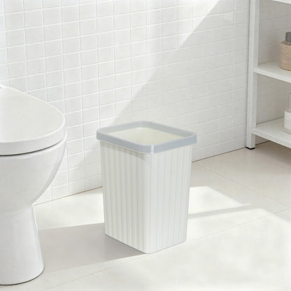 Soddeph 3.2 Gallon Plastic Small Trash Can,Rectangular Wastebasket, Waste Basket,Garbage Container for Bathroom, Kitchen, Bedroom, Office, Home, Dorm Room (1, White)