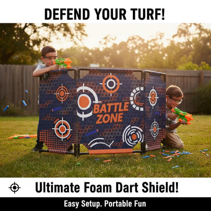 SINCOLINE 2-Pack Tactical Bunker & Foam Blaster Target 59x34” Combat Battle Zone Bunker Fort, Compatible with Laser Tag, Water Gun & Birthday Activities, Foldable Wall for Active Play