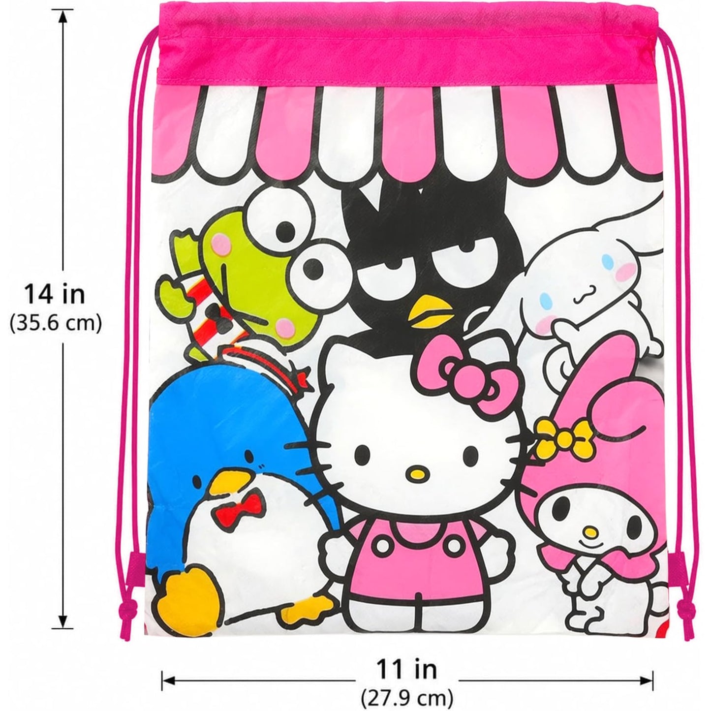 Hello Kitty Party Favor Bags Set - Bundle with 6 Drawstring Bags for Kids with Stickers and More | Hello Kitty Birthday Party Supplies