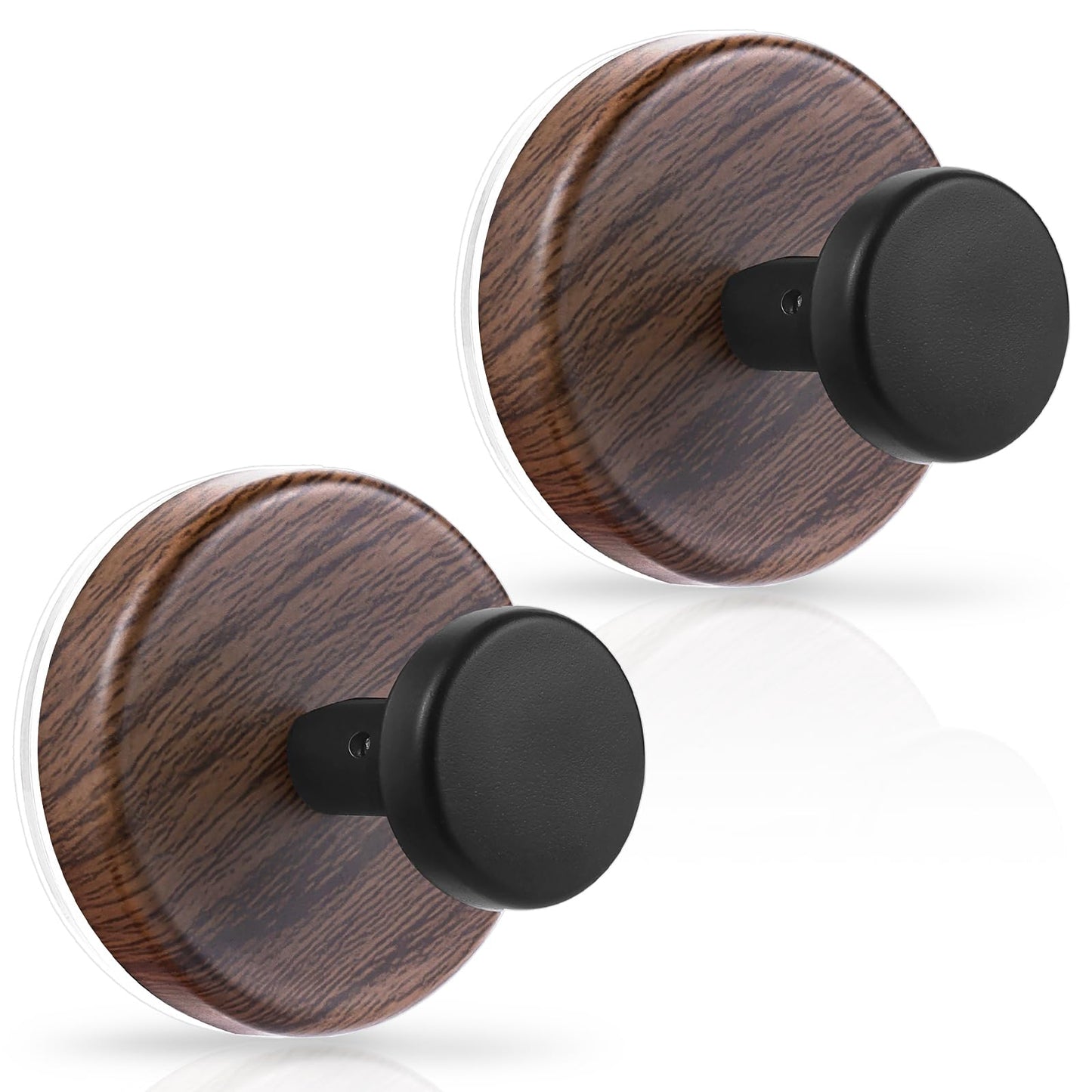 OUTXE Suction Cup Wreath Hanger, Heavy Duty Reef Hook for Front Door/Glass Window/Over Door/Outdoor, Christmas/Thanksgiving/Halloween/July 4th/Easter/Valentine/Fall/Summer/Spring (Walnut, 2-Pack)