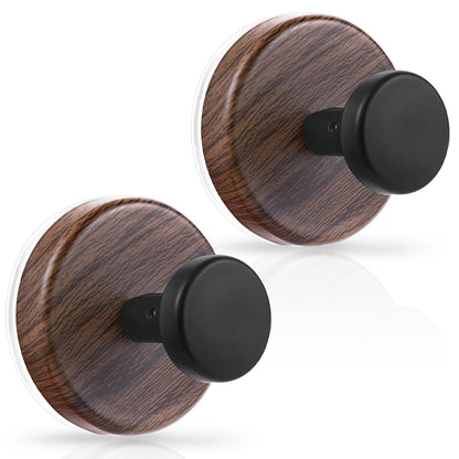 OUTXE Suction Cup Wreath Hanger, Heavy Duty Reef Hook for Front Door/Glass Window/Over Door/Outdoor, Christmas/Thanksgiving/Halloween/July 4th/Easter/Valentine/Fall/Summer/Spring (Walnut, 2-Pack)