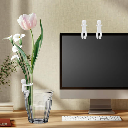 Plant Propagation Buddy, Plant Cutting Holders People, Plant Nurturing Decorative Plant Supports, Propagation Friends for Indoor Gardens or for Sprouts, Stems, Shoots and Cuttings(3PCS-White)