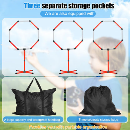 Drone Obstacle Course Kit, 3 Sets of 27” Hoop Size - Large-sized Loop for RC FPV Drone Beginners, Reducing The Risk of Collision, Portable Game Loop Gate System with Separate Storage Bag