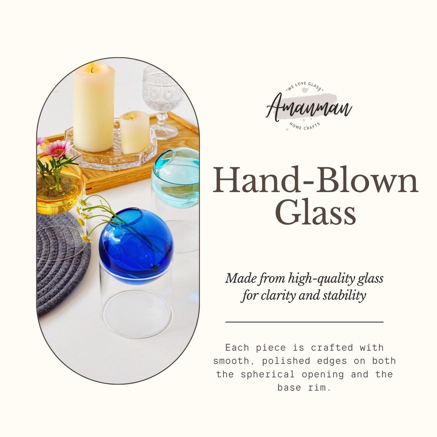 3-Pack Plant Propagation Station, Geometric Glass Vase Set | Mini Flower Vases & Planter Terrariums for Tables