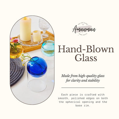 3-Pack Plant Propagation Station, Geometric Glass Vase Set | Mini Flower Vases & Planter Terrariums for Tables