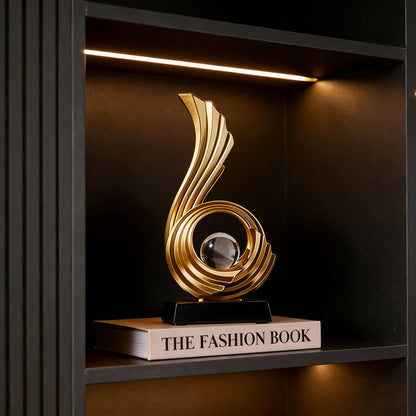 AWNR Gold Abstract Digit Statue Accent Decor, Adornos para Sala Modernos Shelf Decor Aesthetic for Coffee Table, Modern Home, TV Stand, Men's Bedroom, Coffee Table, Console Table (Abstract 6)