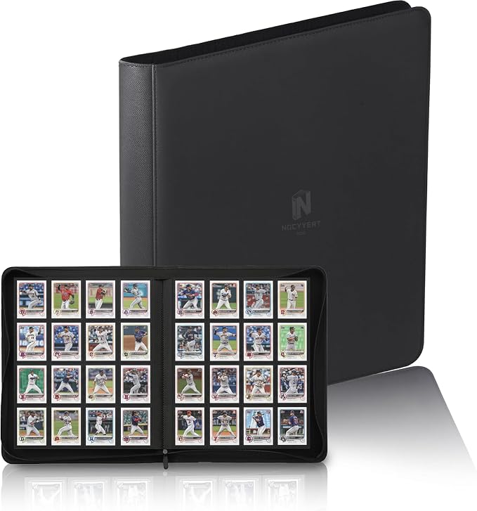 1000+ Pockets Premium Trading Card Binder, 16 Pockets Trading Card Binder Ringless Side Loading Trading,Card Holder Folders for MTG, TCG, Game Cards & Sports Cards(Black)