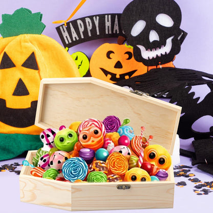 Yiksonyo 2 Pack 12 Inch Unfinished Wood Coffin Box, Wooden Coffin Box for Halloween Decor, Party Favors, and DIY Crafts