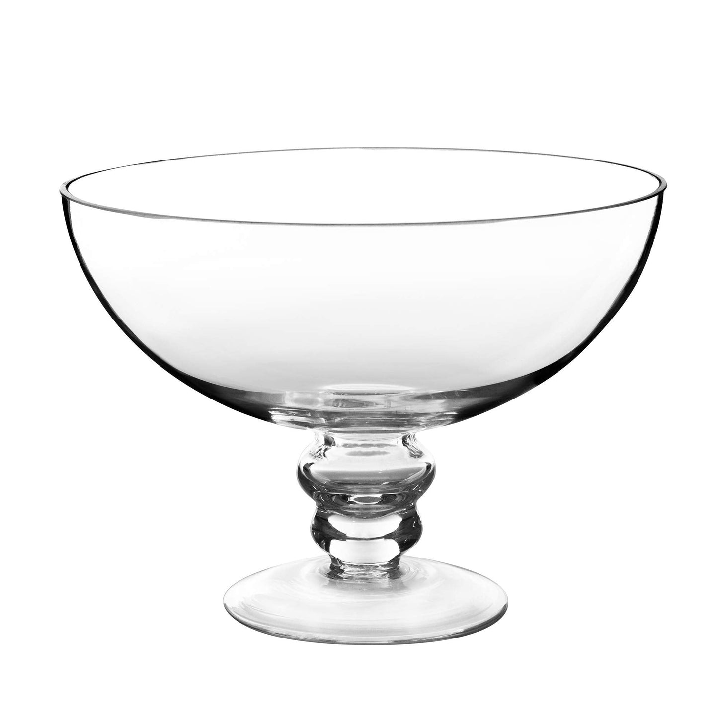 CYS EXCEL Glass Decorative Footed Bowl (H:6" D:8") | Fruit Display Terrarium Compote Vase Kitchen Table Centerpiece