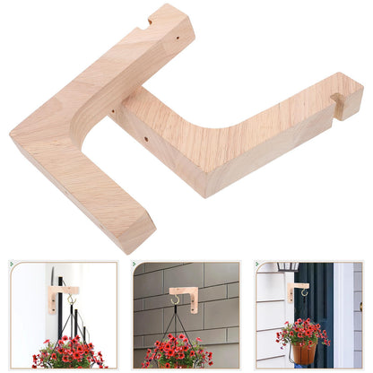 FENICAL 2pcs Wooden Plant Hangers Heavy-Duty Wall Hooks for Indoor and Outdoor Hanging Plants Natural Wood Hanging Bracket Supports Flowerpots Ceiling and Wall Mounted