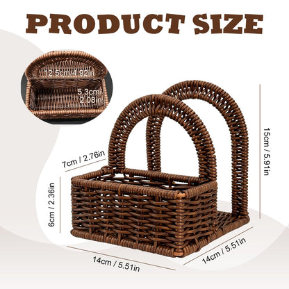 Plastic Rattan Napkin Holder with Salt and Pepper Shakers Holder for Table, Kitchen countertop Organizer - Multi-Functional Storage(Without Salt, Pepper Shakers & Napkins)