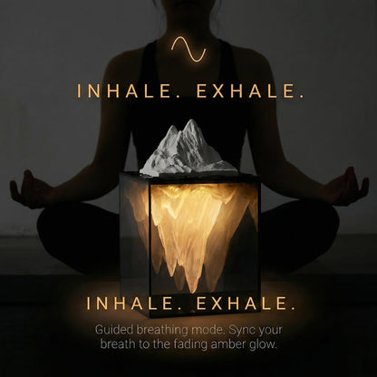 Calming Iceberg Essential Oil Stone Diffuser & Mood Lamp, Silent Flameless Aromatherapy Night Light, Minimalist Zen Decor for Stress Relief, Mindfulness & Meditation Gift (Pro - RGB Pink)