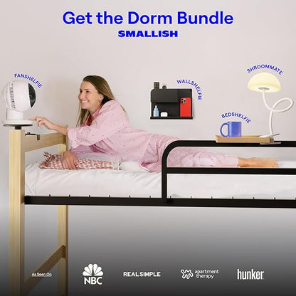 Shroommate Dorm Room Essential Clip On Bed Light - Headboard and Bedside Table Lamp, Flexible Reading Lamp, Night Light for Kids Nursery, Clip on for Desk, MultiColor LEDs, Adapter Included (White)