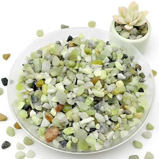3/8 Inch Polished Decorative Pebbles, River Rocks for Indoor Plants, Succulents, Planters, Vases, Fish Tank, Aquarium Gravel & Landscaping, Jade Green, 12LB