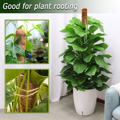 Soupiar 2-Pack 28" Bendable Moss Pole for Monstera, Rust-Free Aluminum Core Plant Support Stakes, Sturdy Stakes to Train & Grow Indoor Climbing Plants Upright (13.2ft Jute Rope Included)
