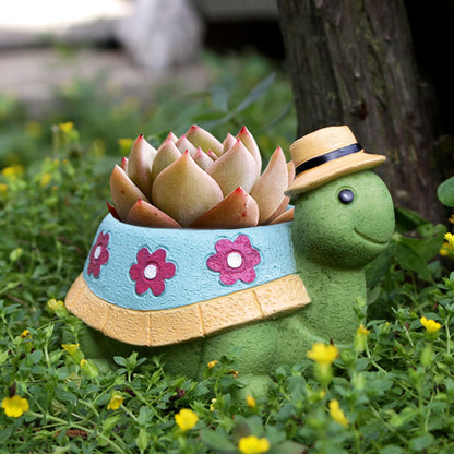 Sunicon Turtle Planter, Turtle Succulent Pot Planters Flower Garden Cute Pots Home Office Desk Garden Decor Plant Lovers Gifts for Outdoor Patio Garden Decor