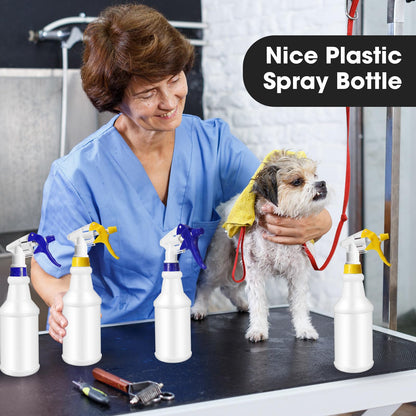 Eccliy 12 Pcs 16 Oz Plastic Spray Bottle, Adjustable Empty Reusable Sprayer for Cleaning, Planting, Water, Bathroom and Kitchen, BBQ, Commercial and Residential (Original,Blue,Yellow)