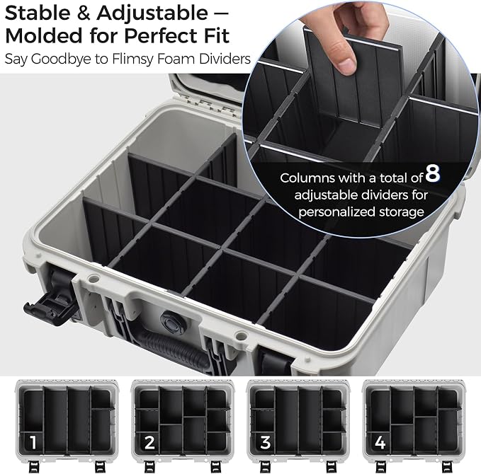 Turokacase Graded Card Case Storage Box, XL Baseball Trading Card Box with 8 Adjustable Dividers, Waterproof Slab Case for PSA BGS SGC CGC CSG Slabs, Toploaders & Magnetic Holders