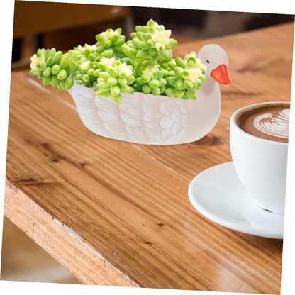 balacoo Ceramic Animal Succulent Flower Pot Desktop Plant Container Small Bird Style Balcony Gardening Planter for Indoor and Outdoor Use