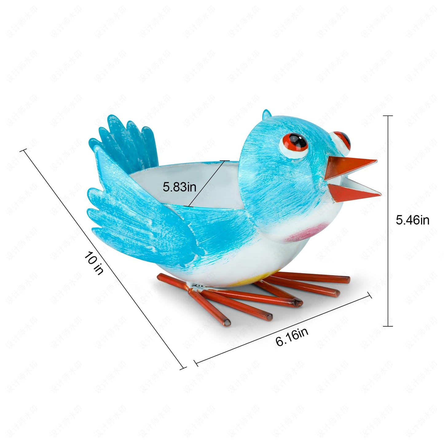 FJJBSD Metal Cute Bird Planter,Fun Garden Flower Succulent Pot Indoor Outdoor Decor .Unique Animal Planter Flower Pots Gift Ideas for Mother and Teacher
