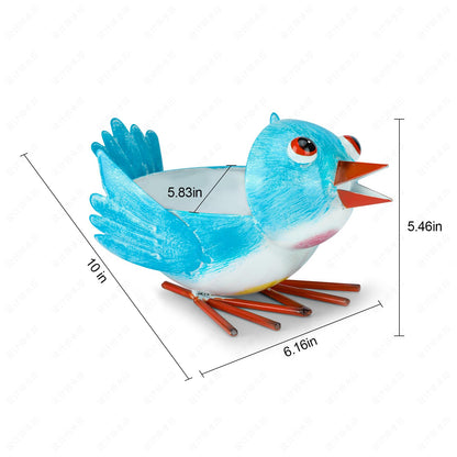 FJJBSD Metal Cute Bird Planter,Fun Garden Flower Succulent Pot Indoor Outdoor Decor .Unique Animal Planter Flower Pots Gift Ideas for Mother and Teacher