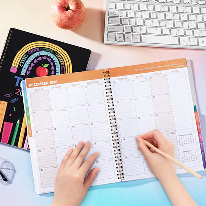 Teacher Planner 2026-2027 - Academic Planner Teacher Lesson Planner 2026-2027, July 2026 - June 2027, 8.5" x 11", Lesson Plan Book, Weekly & Monthly Lesson Calendar with with Colorful Laminated Tabs, Quotes, Inner Pocket