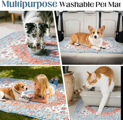 Washable Pee Pads for Dogs, 2 Pack Reusable Puppy Training Pads 36"x36" Super Absorbent Waterproof Dog Training Pads, Non-Slip Potty Pads, Whelping Pads Litter Mat Orange/Mix