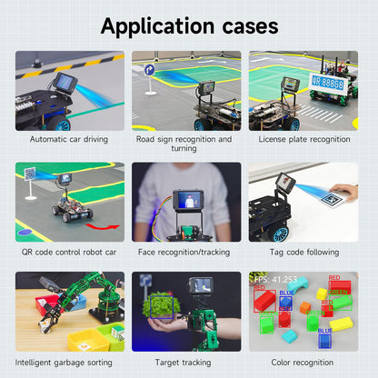 Yahboom K230 AI Development Board 1.6GHz High-performance chip/2.4-inch Display/Open Source Robot Maker Python, Supports AI Visual Recognition CanMV Sensor (with Adjustable Bracket)