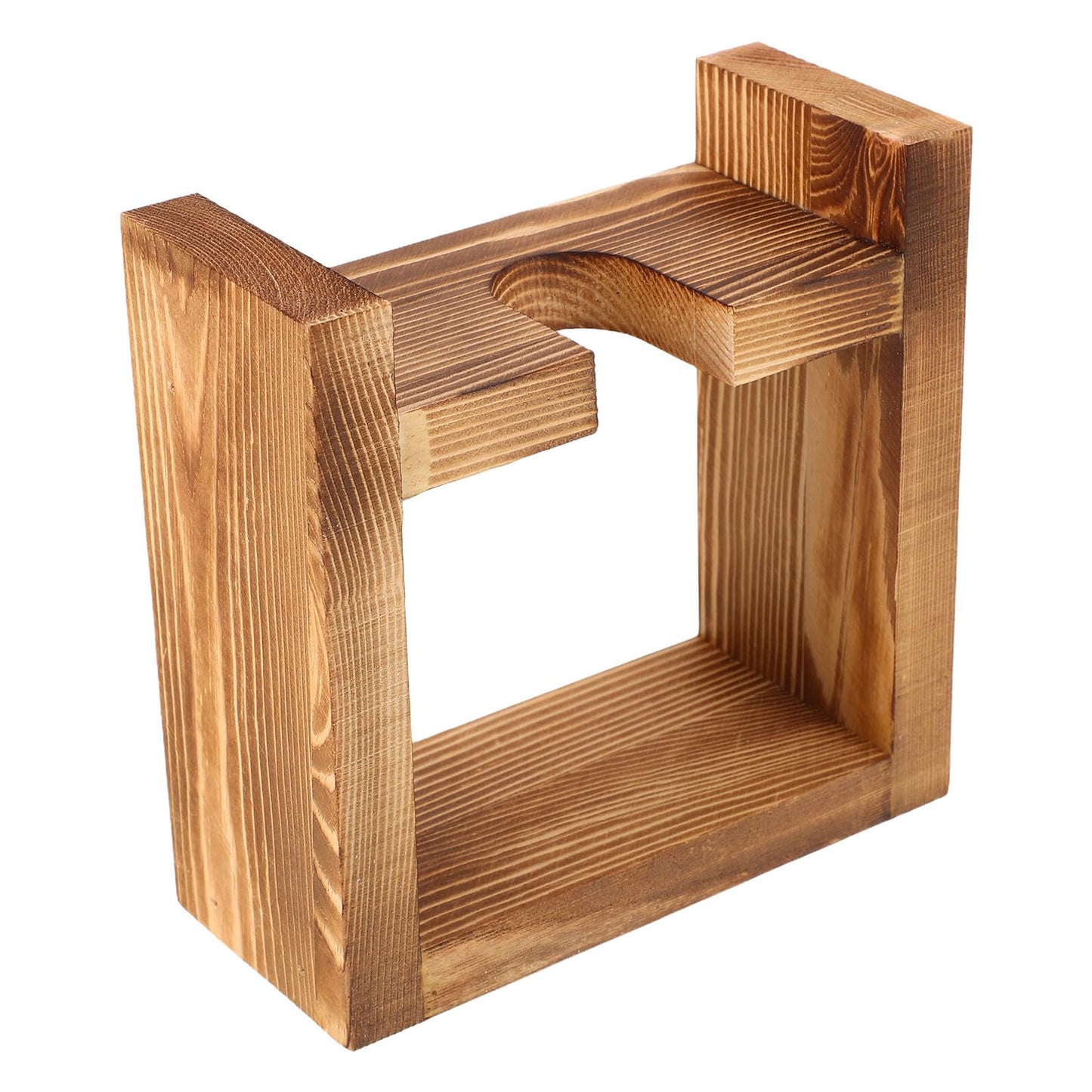 DIYEAH Wooden Plant Stand with Hydroponic Glass Vase, Desktop Water Propagation Planter for Home Office, Modern Vintage Terrarium Flower Pot Display
