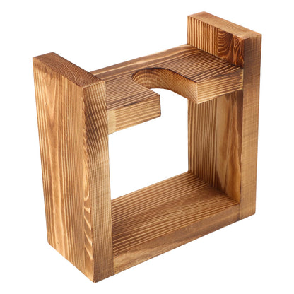 DIYEAH Wooden Plant Stand with Hydroponic Glass Vase, Desktop Water Propagation Planter for Home Office, Modern Vintage Terrarium Flower Pot Display