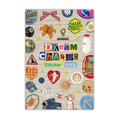 PRSTINCOL Vintage Sticker Book with 30 Pages of Ephemera Stickers, Aesthetic Junk Journaling Supplies for Scrapbooking Adults, 8.3 by 5.5 Inches, Over 550 Pieces