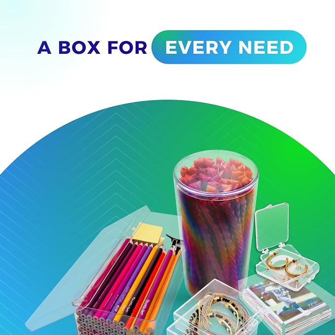 Gary Plastic Packaging 50 Pack Clear Acrylic Card Storage Boxes with Lids – 3 1/2" L x 2 1/2" W x 1/2" H Baseball Card Storage Box, Sports Card Boxes and Magic Card Storage Box – Made in USA