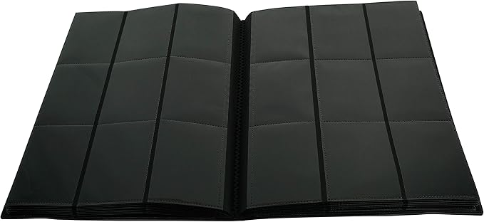 Vault X 9 Pocket Standard Strap Binder, Holds 360 Trading Cards in 20 Side-Loading Pages (Black)