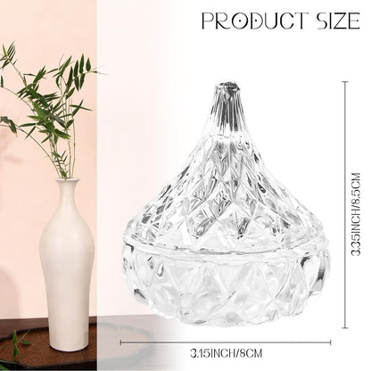 Glass Jewelry Box, Crystal Candy Dish with Lid, Ring Box, Small Trinket Dish, Jewelry Organizer Dish with Lid, Decorative Jewelry Bowls for Home Decor, Christmas Birthday Gifts for Women (Classic)