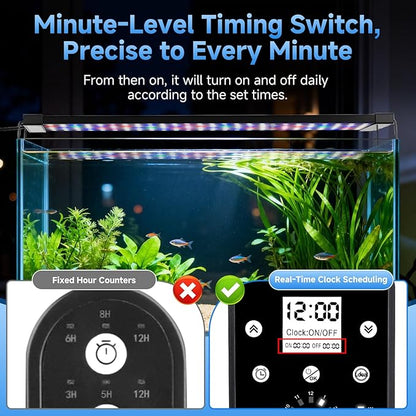 fishkeeper LED Aquarium Plant Light, 24/7 Full Spectrum Aquarium Light with 5 Nature Weather Mode, Auto On Off with Timer for 18-24 Inch Fish Tank, Adjustable Colors/Brightness with Memory Function