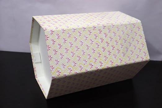 3.3 Gallon Cotton Hand Block Printed Paper Waste Basket |Small Decorative Trash Can for Housewarming Gifts in Living Room, Bedroom, Bathroom | Eco-Friendly, Plastic-Free (1, Small Yellow Pink)