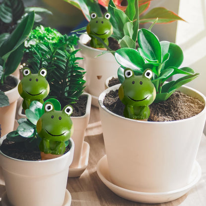 4PCS Terracotta Self Watering Spikes, Frog Shaped Self Watering Globes, Slow Release Self Watering Planter Insert, Plant Watering Globes for Indoor and Outdoor Plants