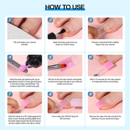 Morovan Nail Slip Solution Kit: 2.5 OZ Anti‑Stick Gel Liquid for PolyGel Nails with Dual‑Ended Brush & Nail Forms Ideal Easy Spread for Beginners
